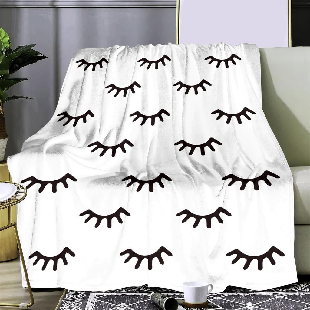 Koc flanelowy drukowany 3D Pogrubiony dwuwarstwowy koc Koc klimatyzacyjny Dziecięcy drukowany wzór rzęs Koc do sypialni do domu