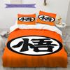 Dragon Ball Super Pattern Bedding,Quilt Set Quilt Cover Pillowcase Home Birthday Gift (1 * Duvet Cover + 2 * Pillowcase, Without Core)