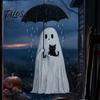 Removable Window Stickers Halloween Witch/Ghost Clings, Static Glass Stickers, Waterproof PVC Decals, Film Decorative for Home Store And Holiday Party