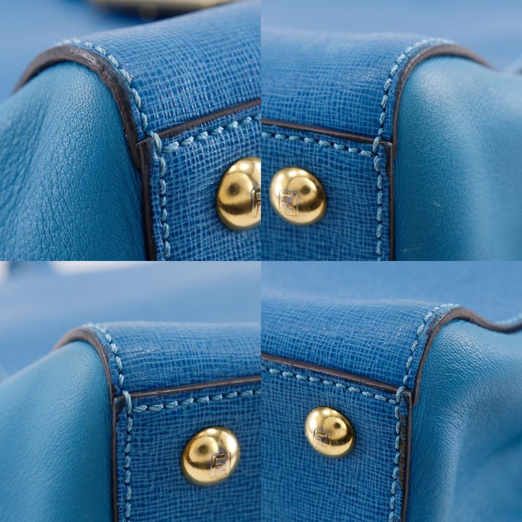 FENDI To joule Handbag 2WAYShoulder Blue Calfskin Women Used