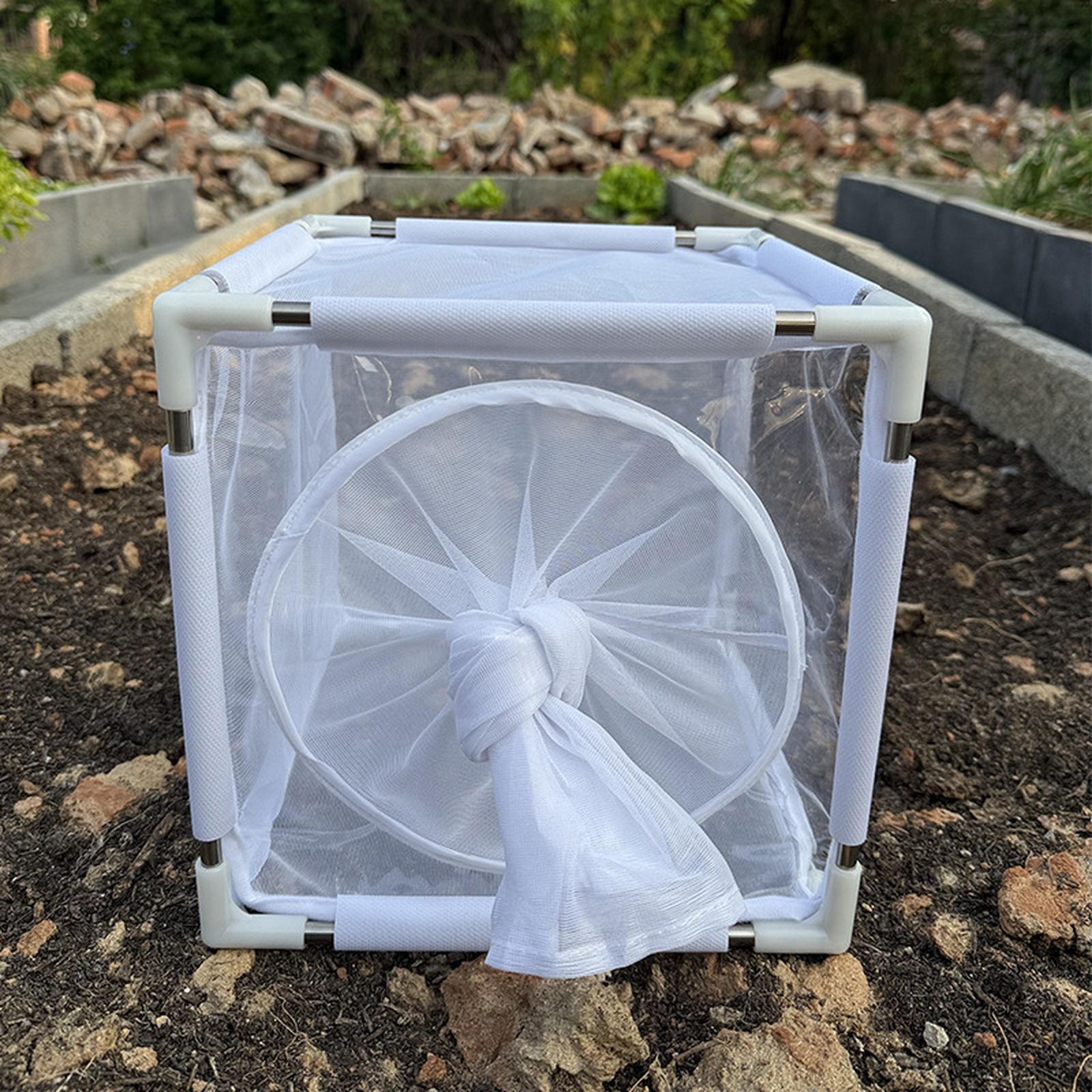 

Съемная сетчатая клетка с рамой из нержавеющей стали, клетка для разведения и наблюдения за насекомыми, инкубационная сетчатая клетка one size белый