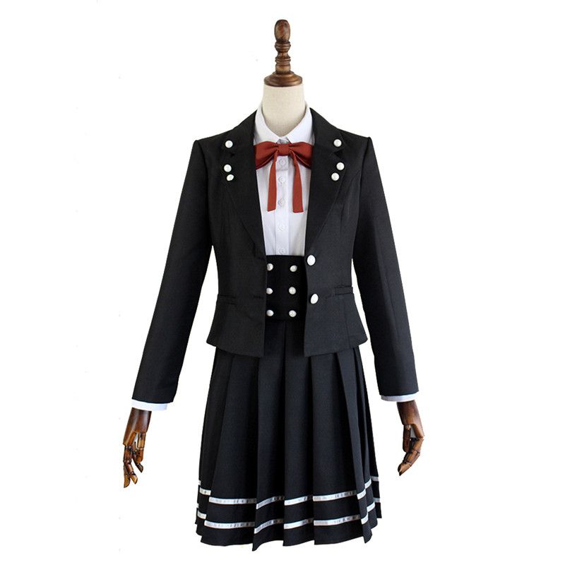 V3 Danganronpa Anime Shirogane Tsumugi Uniform Cosplay Costume Suit Jacket Wig