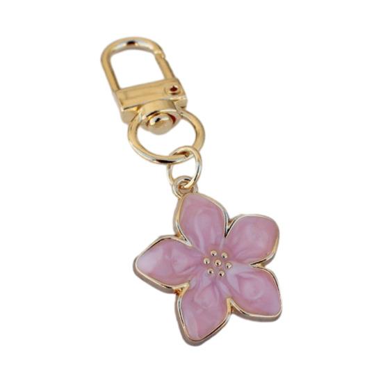 Keychain Pendant Ergonomic Flower Design Key Ring Decorative Versatile Key Holder Backpack Bag Accessory