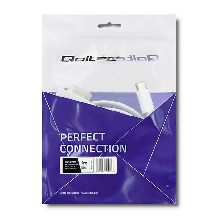 Qoltec Kabel USB 3.1 Typ C Stecker/ VGA Stecker | FULL HD | Alternate Mode | 1m