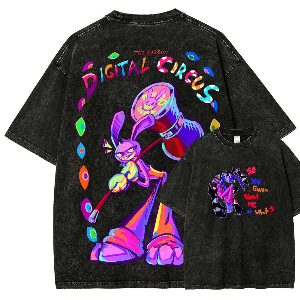 Trendsetter Loose Clothes The Amazing Digital Circus Anime Liefhebber Gewassen T-shirt Kleding voor het hele jaar hoge kwaliteit persoonlijkheid Kleding Grote Maten Unisex Nieuw Model Koppel tee M