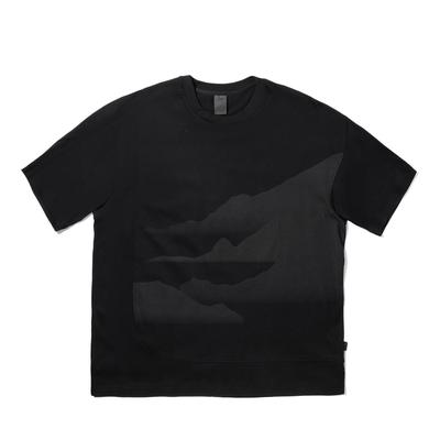 Li Ning Simple Comfortable Printed Versatile Loose Round Neck Short Sleeve T-Shirt Unisex Tops Black AHSVB01-2