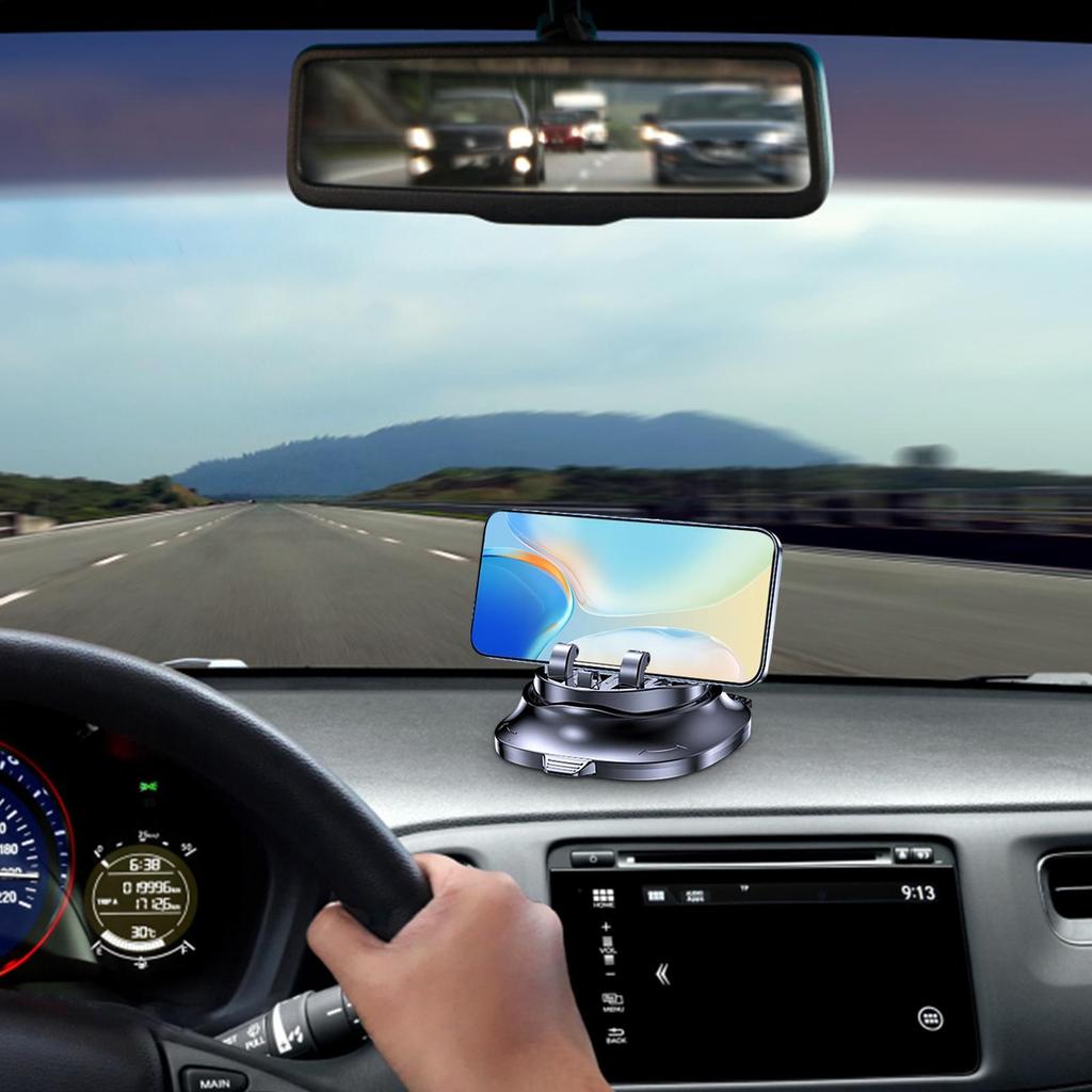 Phone Holder For Car 360 Degree Rotating Automobile Cradles Dashboard Cell Phone Holder With Parking Number Plate For Road Trips