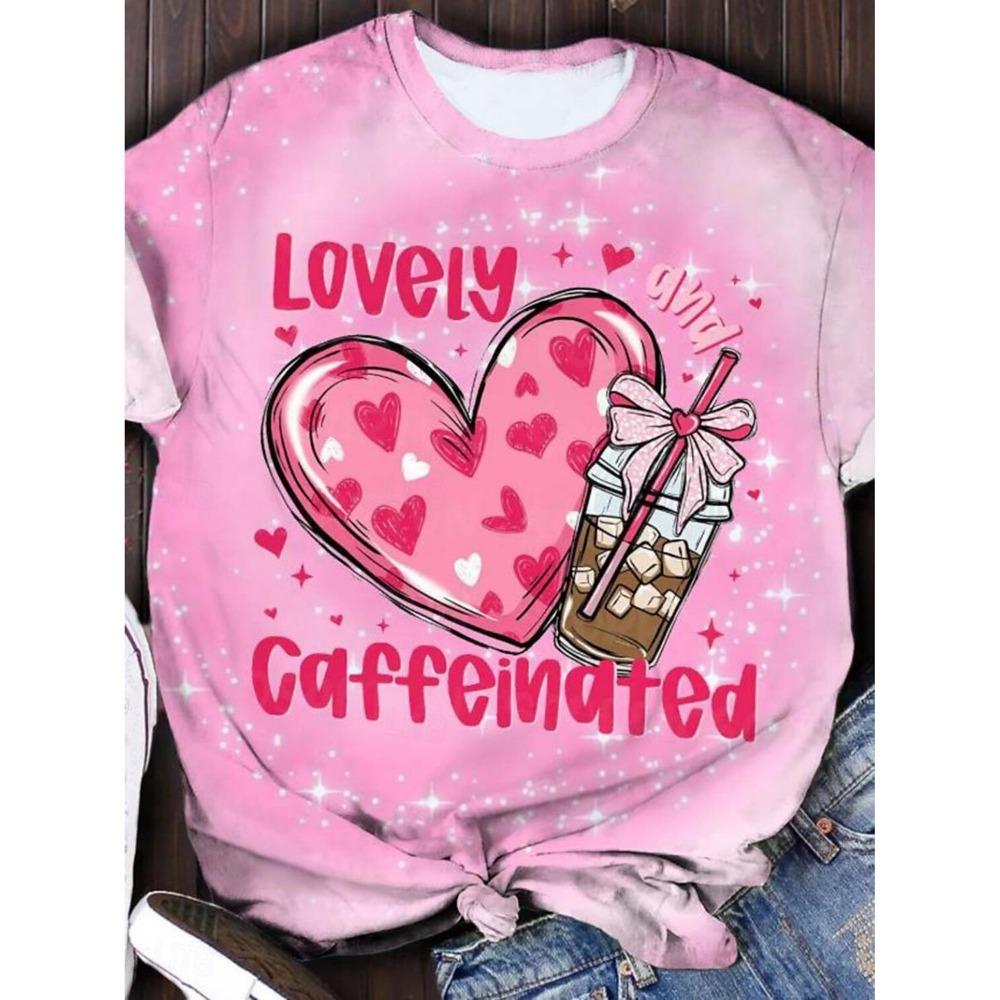 Women's T Shirt Ombre Graphic Animal Casual Short Sleeve Round Neck Regular Tops Daily Print Rainbow Summer Women's Clothing