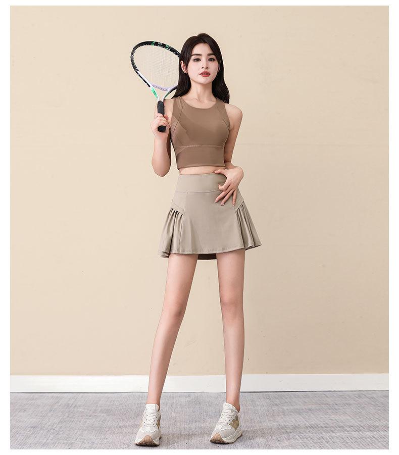 Dámská rychleschnoucí sada na badminton a tenis – Letní sukně, šortky a fitness podprsenka Dvoudílný outfit