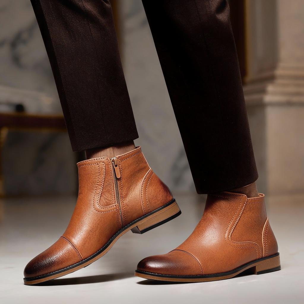 Chelsea Boots Men Comfortable Brand Fashion 2026 Boots Leather