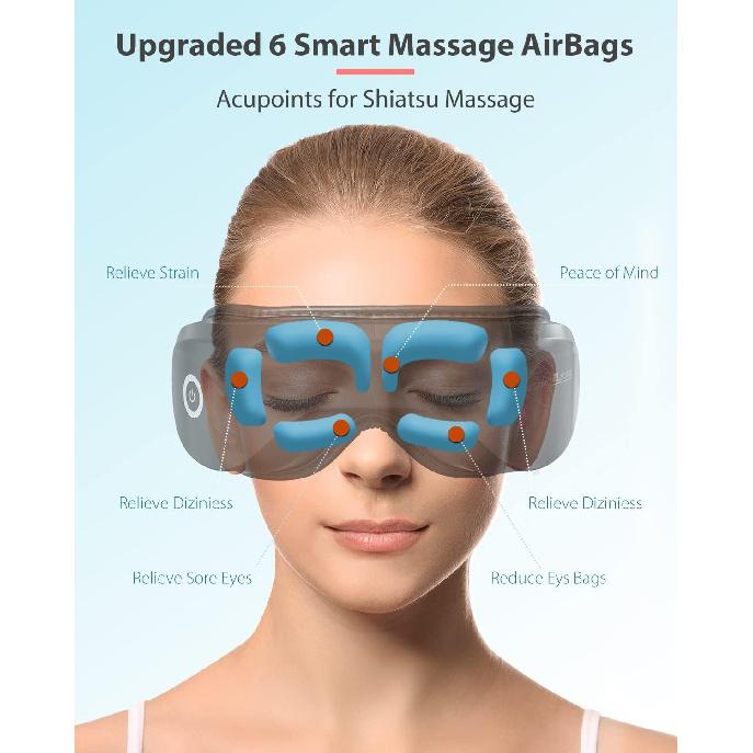 Eye Massager with Heat, Heated Eye Mask with Bluetooth Music, Face Massager, Eye Mask for Relax Eye, Reduce Eye Strain, Birthday Valentine's Day Eye
