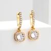 Htpwe New Trendy Square Shape Drop Earrings Brilliant Bridal Engagement Wedding Zircon Elegant Female Dangle Earring Nice Gift