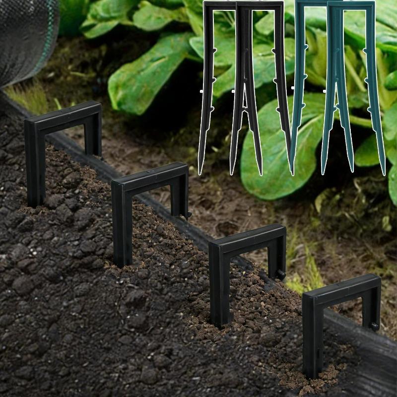 10/30x Plastic U-shaped Garden Stake Landscape Staples Portable Nail Pins for Weed Barrier Ground Cover Irrigation Tubing Fence