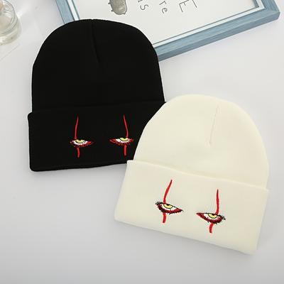 Bonnet d'hiver Pull Chapeau Chapeau Tricoté pour Femme Chapeau Skullies Brodé Casquette Homme Automne Chaud Bonnets de Ski Unisexe Bonnets Skull à Revers