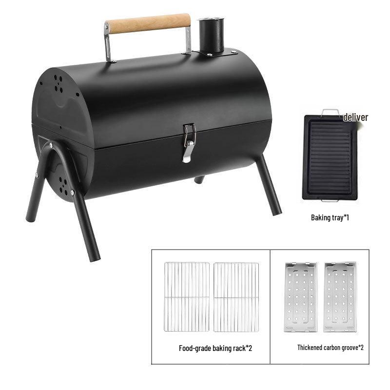 Portable Folding Double-Sided BBQ Grill & Multi-Functional Stewing Pan
