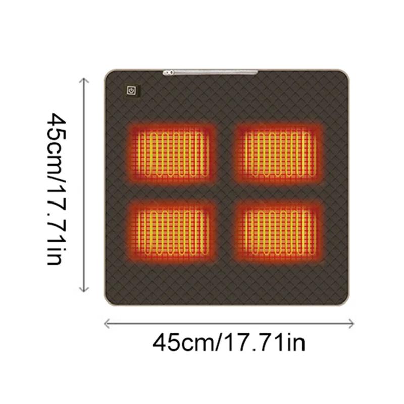 4 Heated Areas Camping Chair Heated Mat USB/Type-C Electric Blanket 3 Speed Adjustable Smart Temperature Control Warm Pads