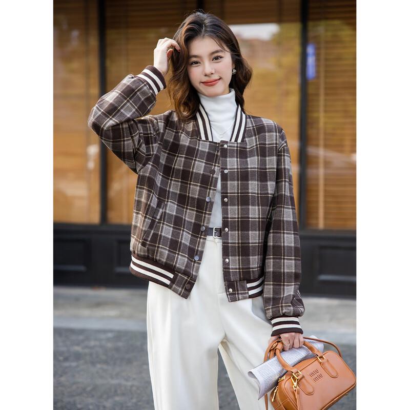 

Mocana Plaid Baseball Jacket L