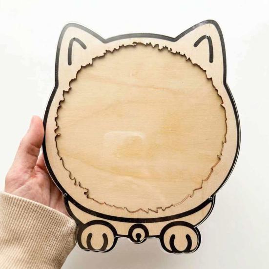Interactive Family Games Colored Cat Shaped Wooden Jigsaw Puzzle, Creative Desktop Ornament, Unique Animal Shape Intricate Pattern Puzzles Wood