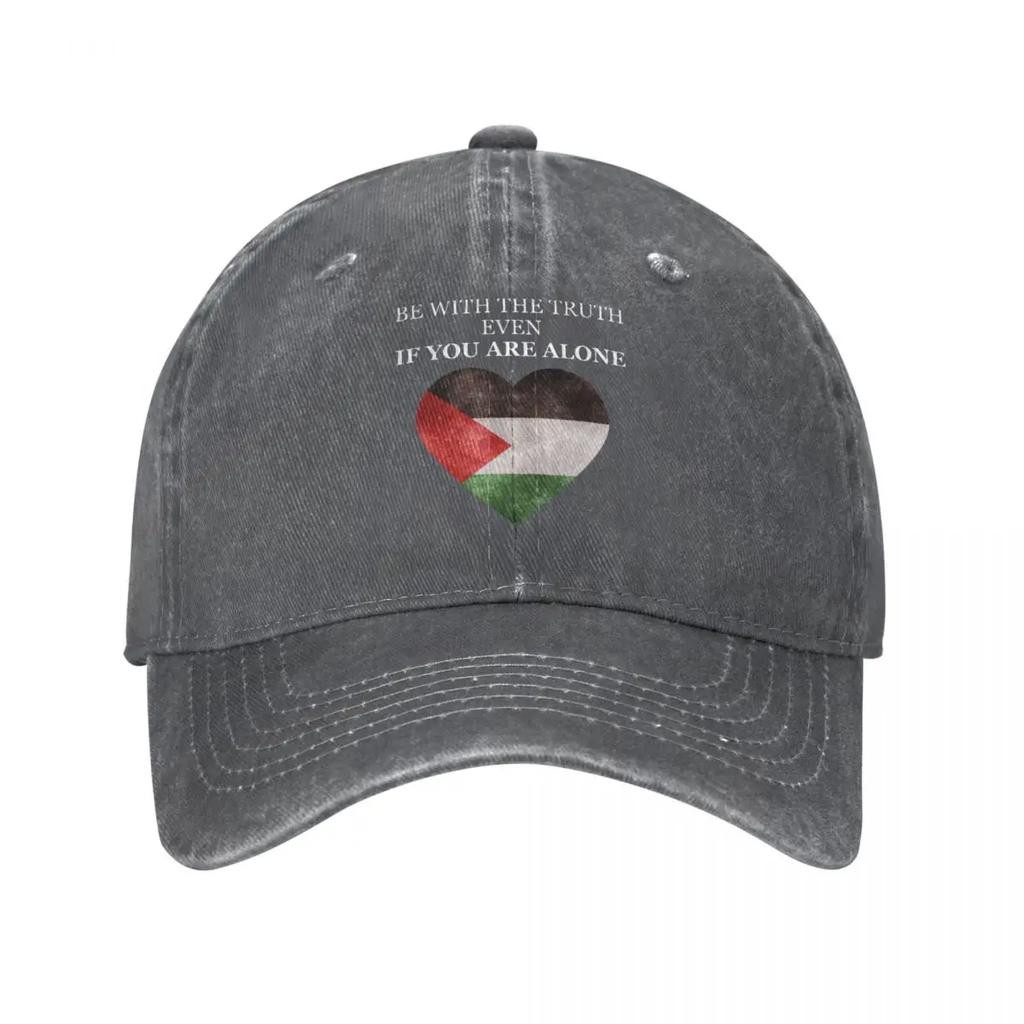 Palestinská vlajka Srdce Unisex Dámská Baseballová Čepice Opotřebované Džínové Čepice Klobouk Outdoorové Tréninky Nestrukturovaná Měkká Snapback