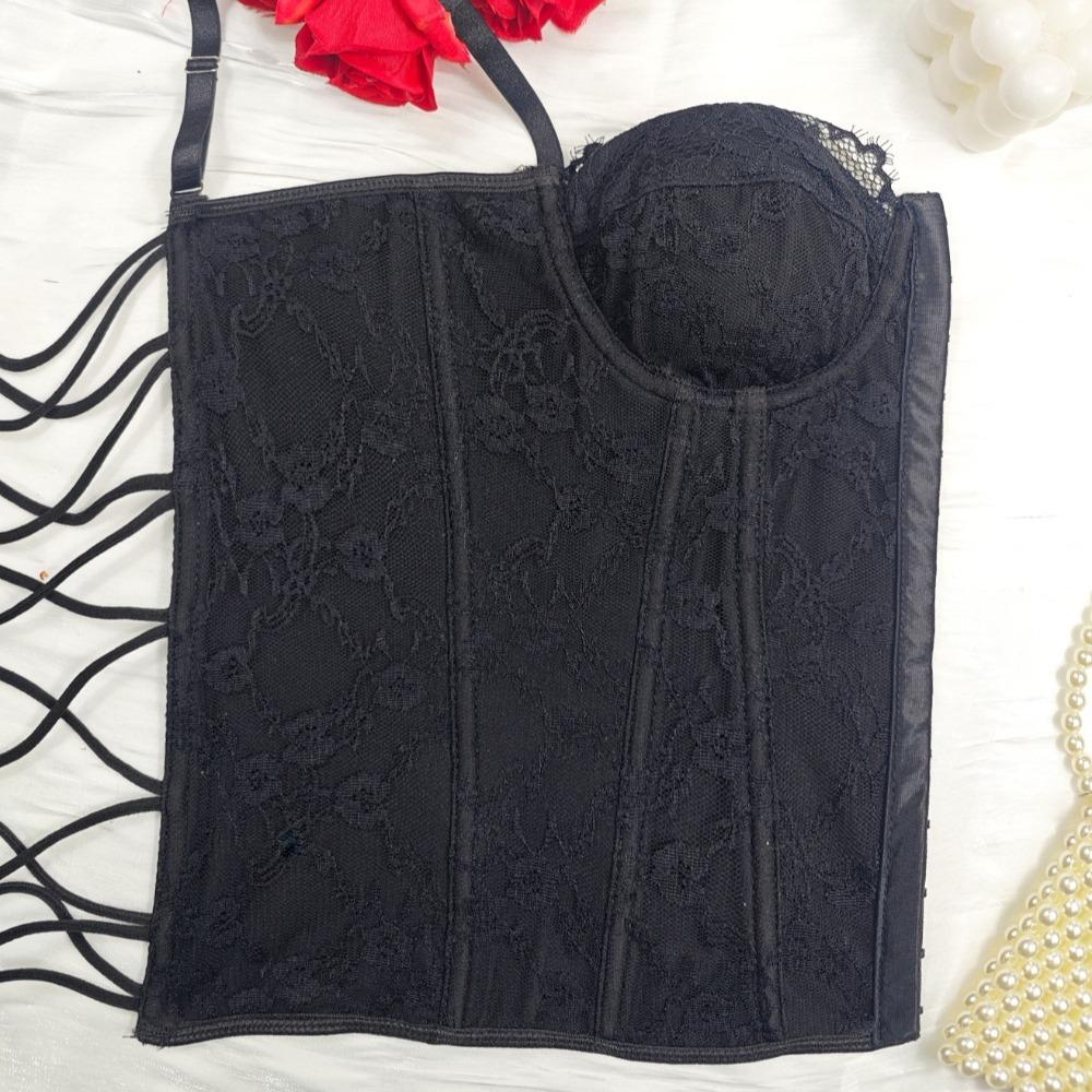 Slim Fit Lace Corset Hollow Suspender Vest Fashion Crop Tops  Ladies