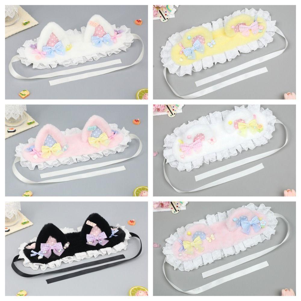 Lace Bear Ear Hair Band Furry Lolita Bandeau Funny Cat Ears Headband  Lolita Accessories