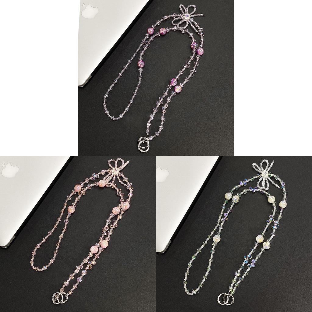 Style Crystal Beaded Phone Lanyard With Pvc Chain For Women And Men