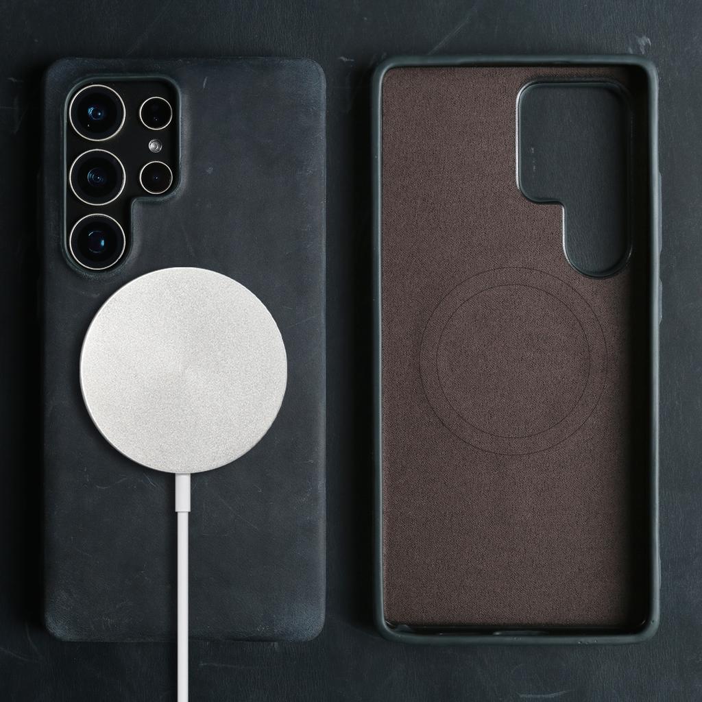 Vintage Genuine Leather Case for Samsung Galaxy S26 Ultra S25 S24 S23 S22 S21 S20 S25FE Magnetic PULL-UP Cowhide Phone Cover