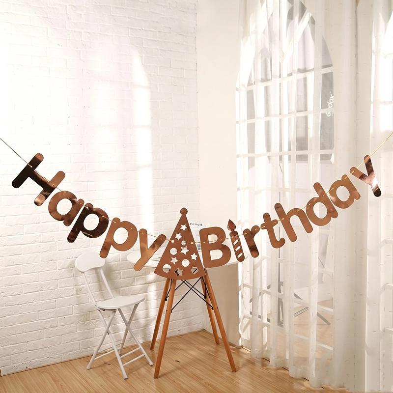 Complete Happy Birthday Decor Kit Colorful Letter Banner Hat Garland for Baby Shower Birthday Party Decorations