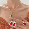 Luxury Heart-Shaped Women - Zinc Alloy, Synthetic Zircons, Perfect for Party, Valentine's Day, and Any Occasion  Zircon Sets