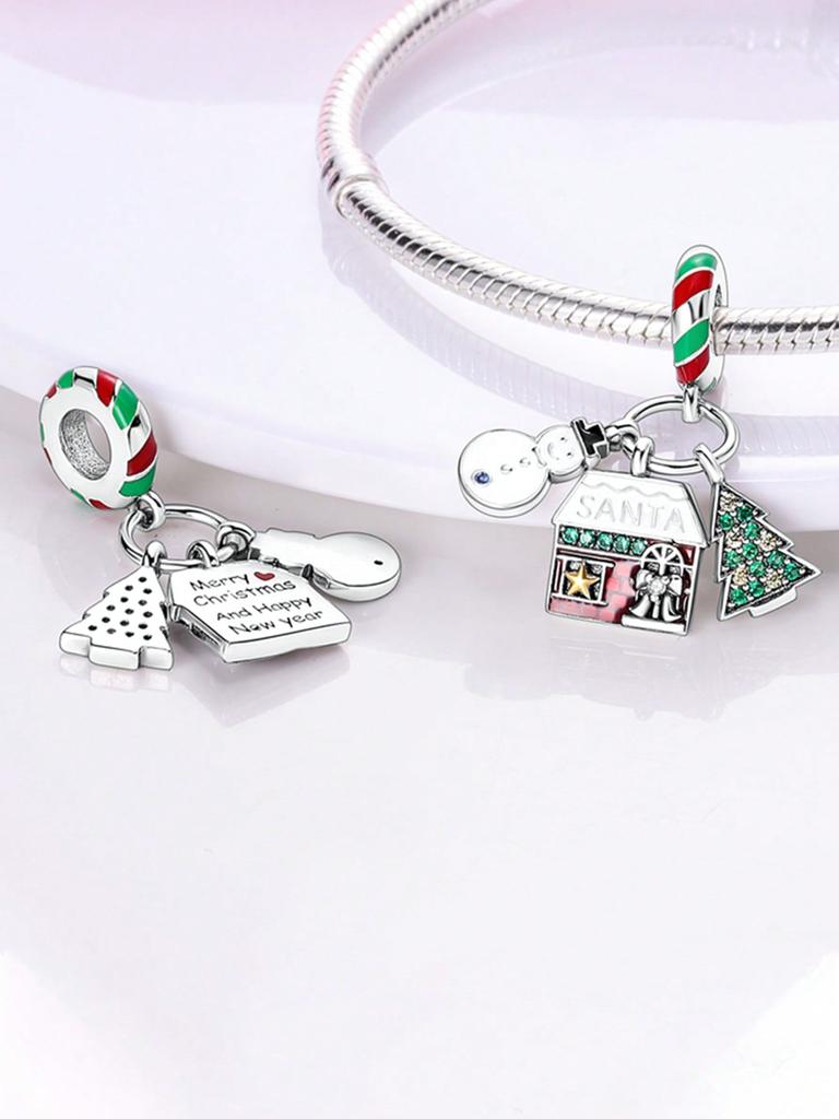 Charms Plata Copper Colors Christmas Gift Snowman Beads Charm Pendant For Original Bracelet For Women Diy Jewelry Love Gift