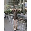 Spicy Girl HK Style Plaid Tie-Waist Long-Sleeve Shirt for Women - Versatile Loose Mid-Length Top for Early Autumn 2025