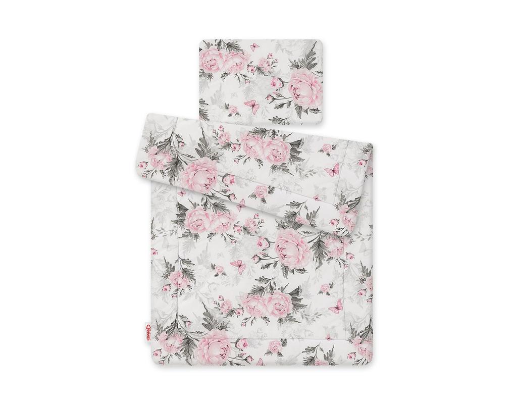 Baby bedding set with filling, 2 pieces, 75x100cm NEWBORN - Romantic peonies