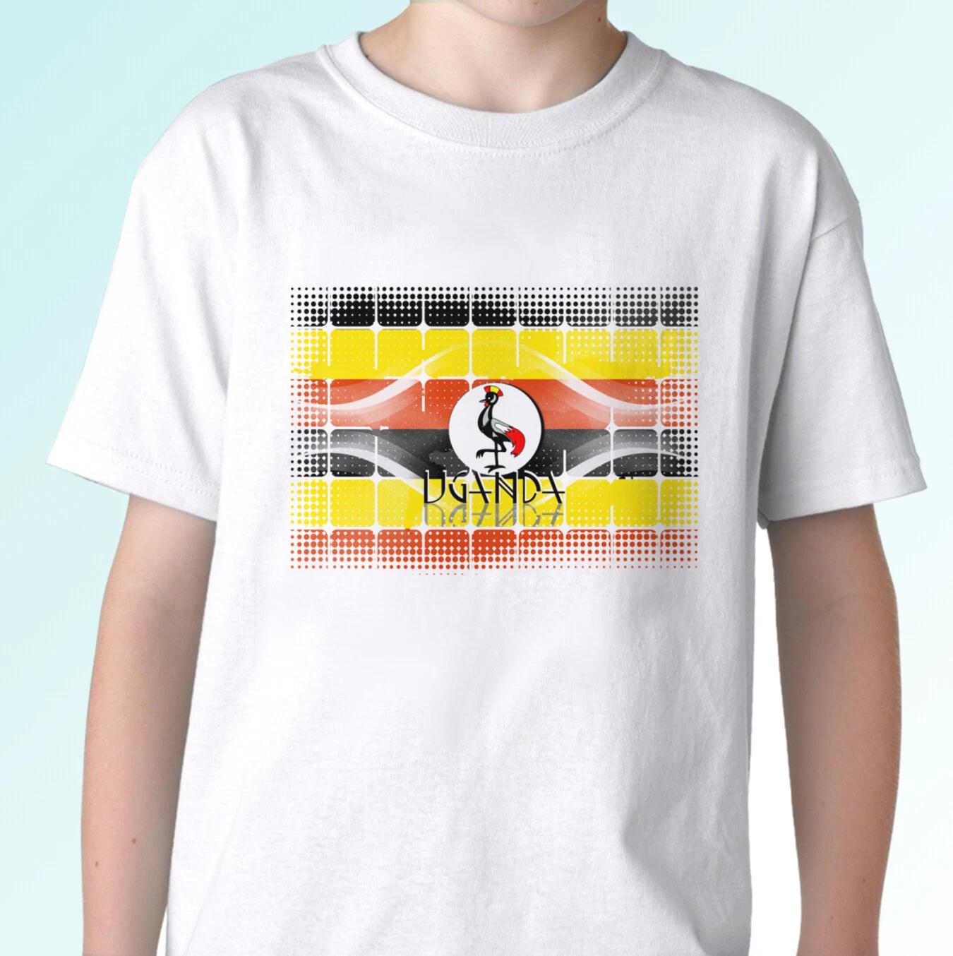 

Uganda flag white kids boys T-Shirt africa tee gift design art holiday top all sizes 100