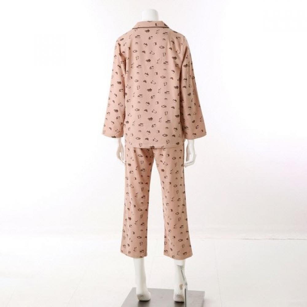 Venus Warm Cotton Fleece Cat Print Couple Pajama Set Vpa4552w