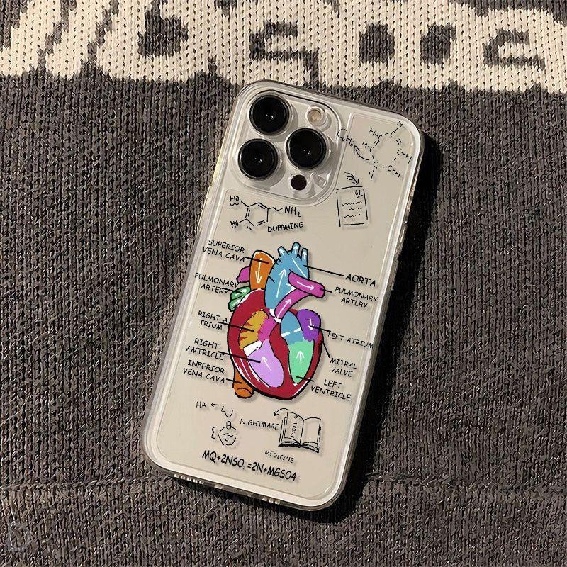 Cardiac anatomy structure Soft Phone Case for iPhone 17 16 15 14 13 12 11 Pro Max 7 8 Plus Air Mini 16E ProMax Case