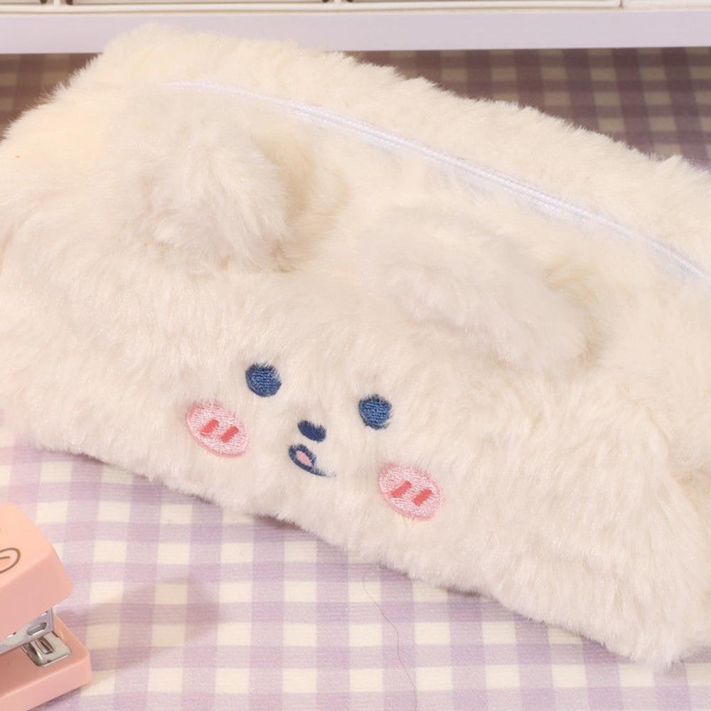 Soft Pencil Case Plush Large Capacity Student Stationery Box Cute Storage Bag