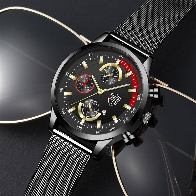 Men's Fashion Business Stainless Steel Band Watch Luminous Quartz Wristwatch Men's Date Watch, Men's Gift