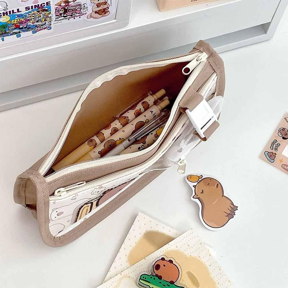 Capybara Pencil Case Multilayer Stationery Bag Multifunctional Stationery Storing Bag  Gift