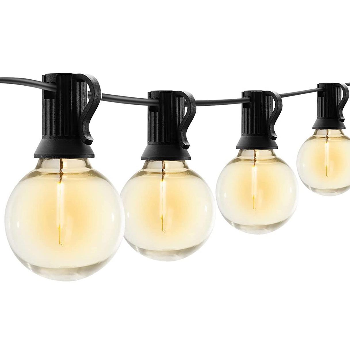 

G50 Уличная гирлянда Диммируемая Винтажная Янтарная Стеклянная Светодиодная Лампа Сад Фея Патио Свадьба Рамадан Вечеринка Светодиодные Огни Украшение 15M-RNDOM COLOR