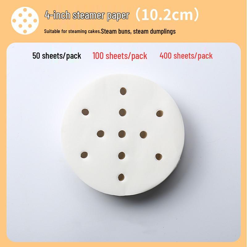 Non-stick Disposable Steamer Liner Paper for Xiaolongbao and Mantou with Perforated Bun Bottom