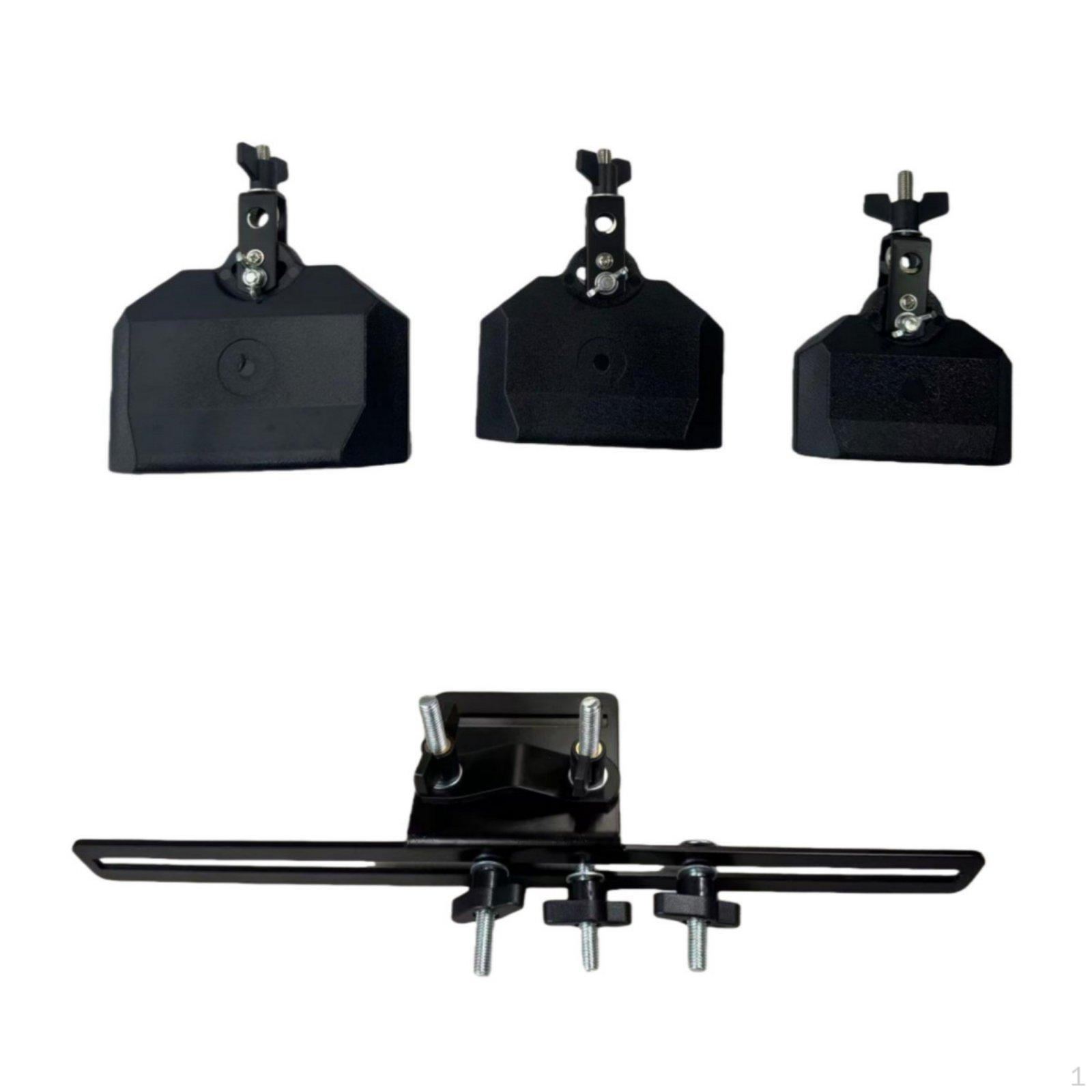 3 Pieces Drum Cowbells with Stand