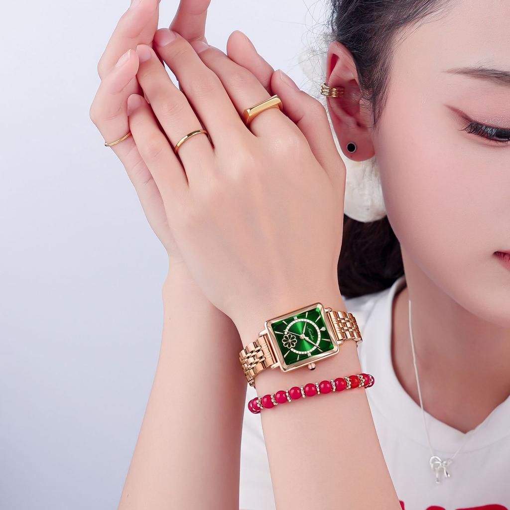 Retro Small Green Watch Luxury Women'S Watch Waterproof Steel Belt Women'S Watch