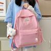 Schoolbag small fresh student schoolbag female Japanese cute solid color simple primary and secondary school student backpack leisure travel backpack