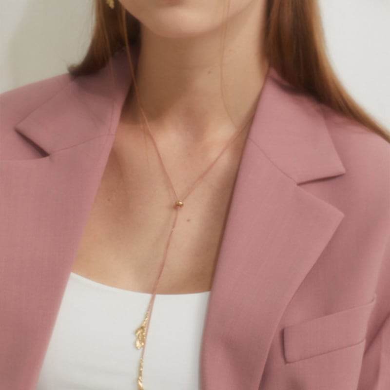 

BOLDIERE Dry Leaf Necklace_ N11 pink