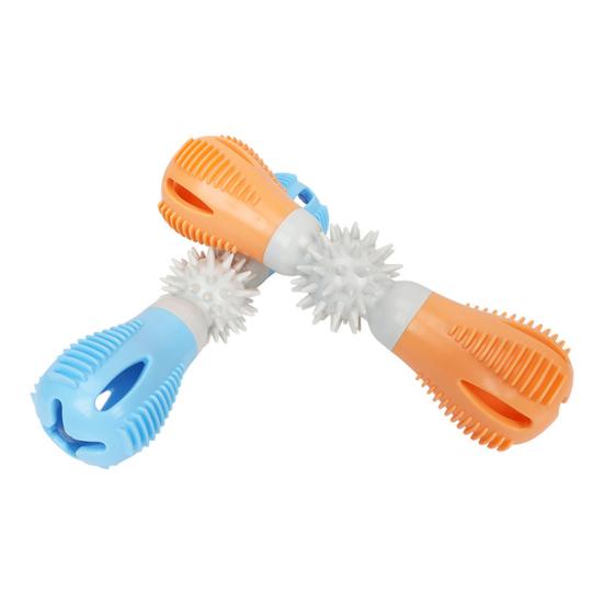 Dog Treat Dispenser Chew Toy Bite Resistant Puppy Food Leakage Feeder Toy Pet Dumbbell Teething Cleaning Interactive Enrichment Toy