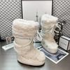 Waterproof version of Gypsy Moon Snow Boots Women's, winter medium-high lace-up non-slip warm ski shoes