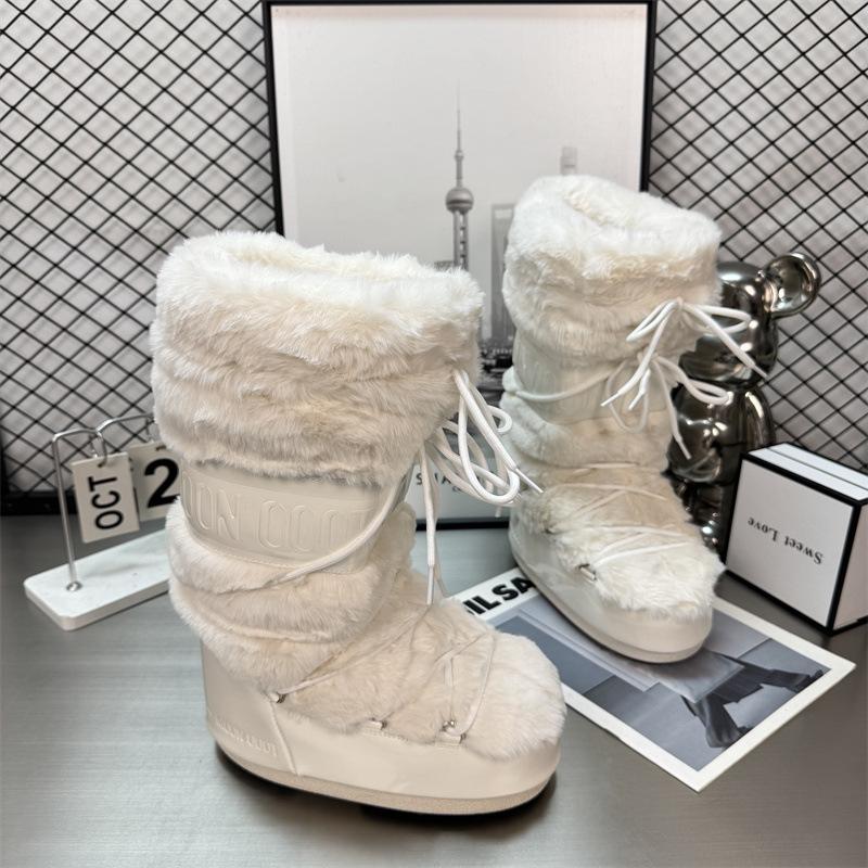 Waterproof version of Gypsy Moon Snow Boots Women's, winter medium-high lace-up non-slip warm ski shoes