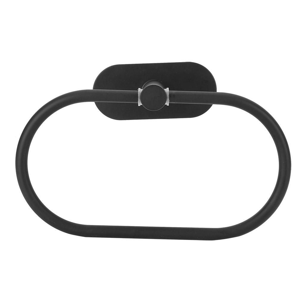 Bathroom 304 Stainless Steel Wall Mounted Towel Rack Storage Holder Shelf Black