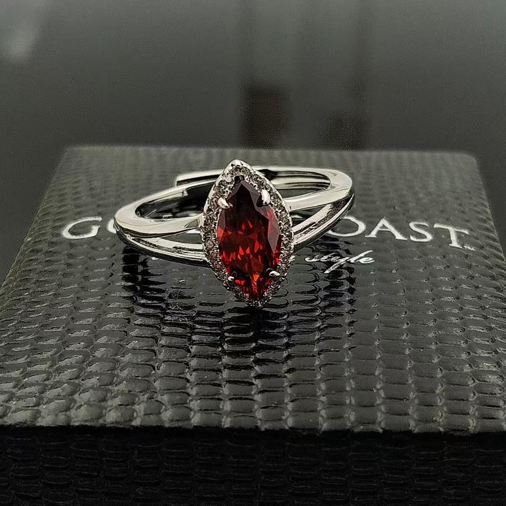 Horse Eye Ring Inlaid With Imitation Amethyst Topaz Colored Treasure Multi-Colored Garnet Live Women'S Ring