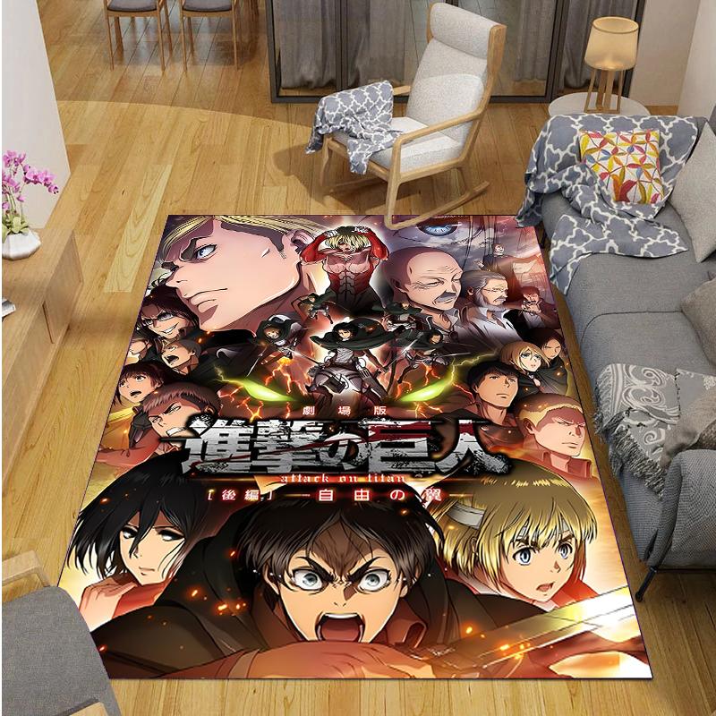 Attack On Titan Carpet for Living Room Bedroom Rug Kitchen Door Unslip Floor Mats Birthday Gift Photography Props Alfombra Rug